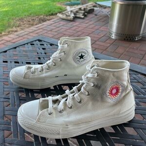 Converse Cream High-Top Sneakers